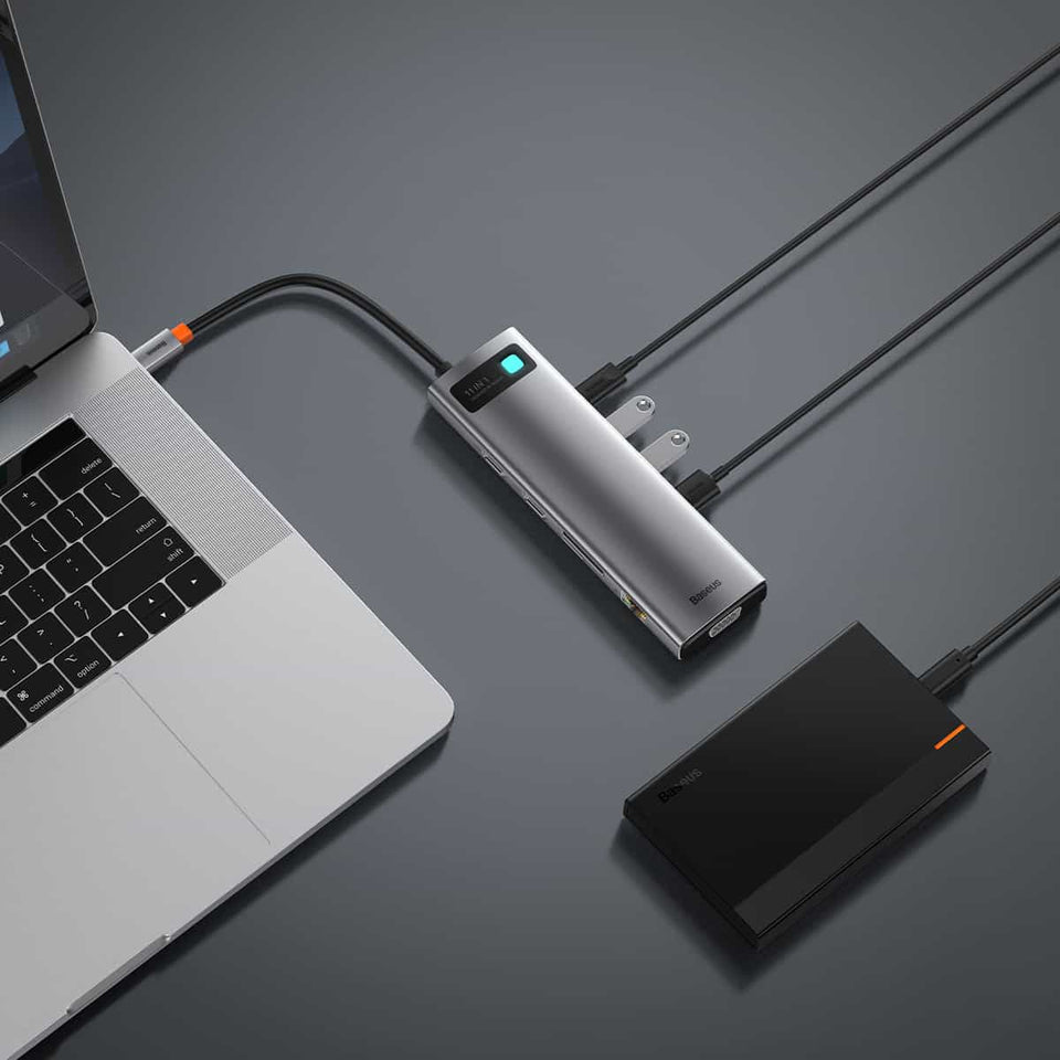 ADAPTADOR HUB BASEUS METAL GLEAM SERIES 11 EN 1 MULTIFUNCIONAL